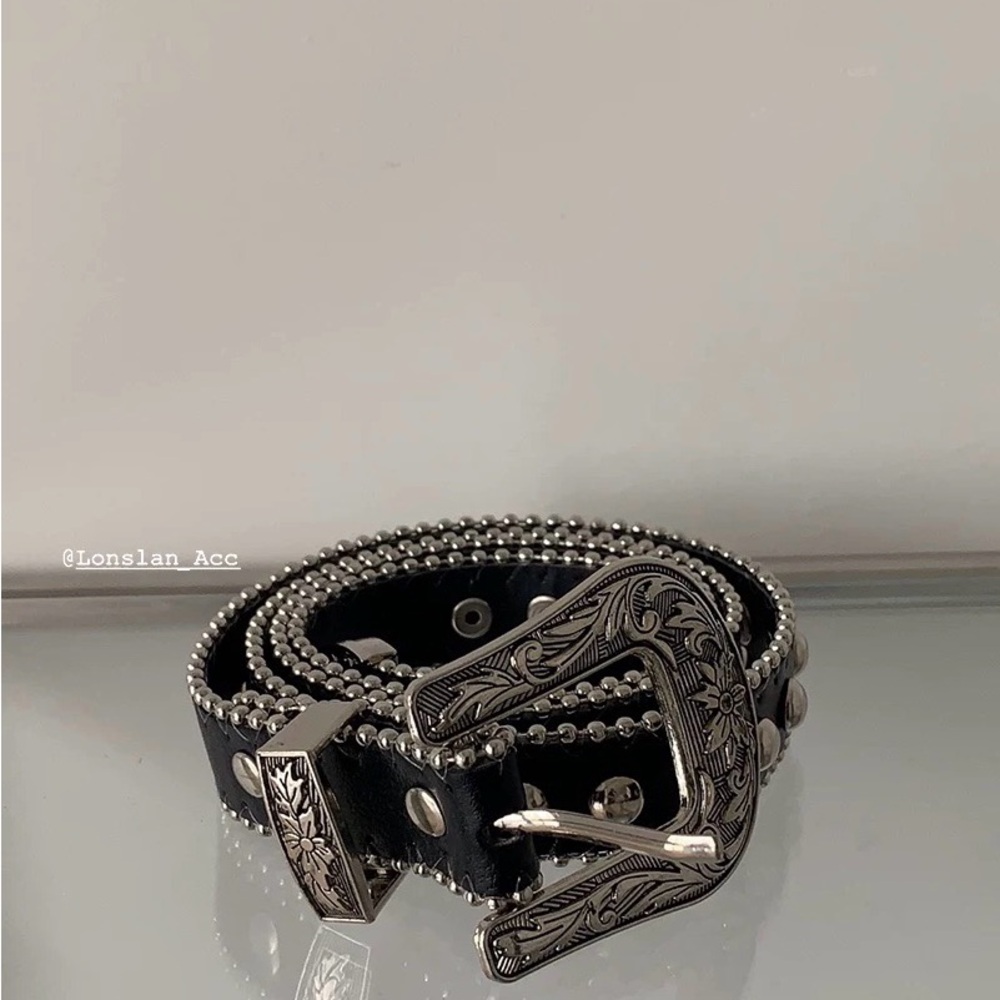 Black and Silver Belt